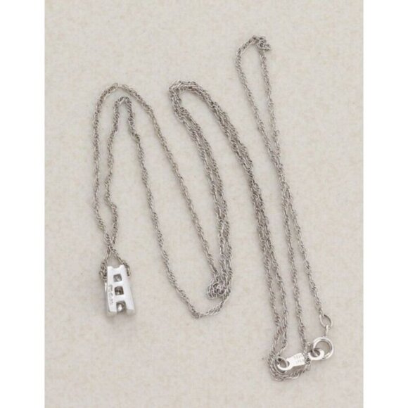 10k White Gold .09ct Diamond Necklace 20" Chain - Picture 7 of 7